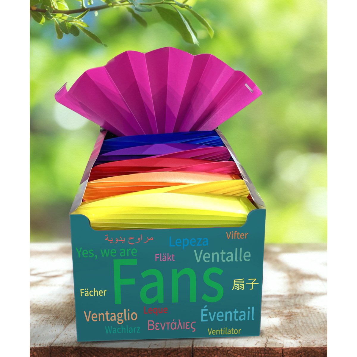 Fans, hand fans, fan, counter box, ten colors