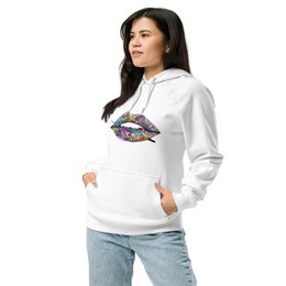 Lipstickjungle unisex økologisk raglan hættetrøje