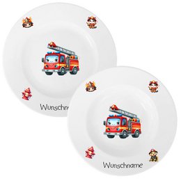 Dinner service 2 pieces. Kids fire department with or without your desired name