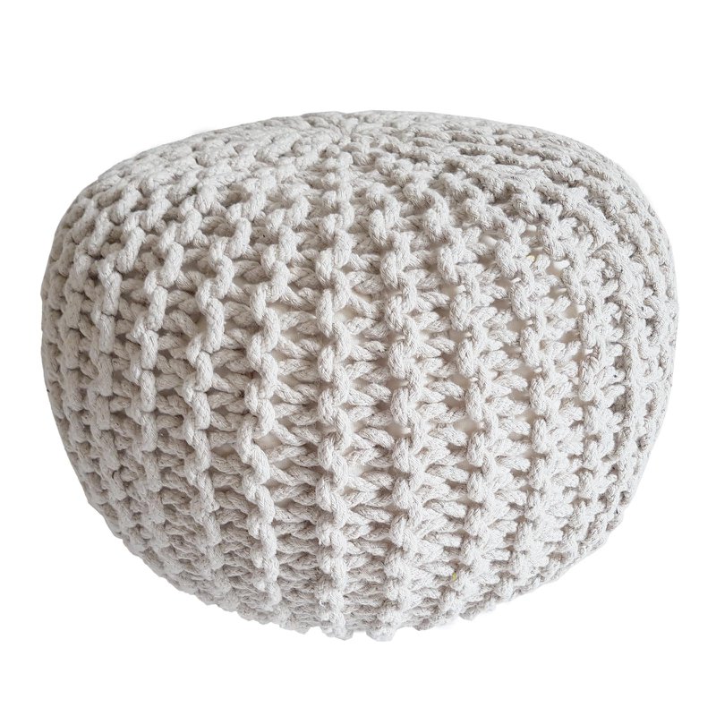 Knitted stool pouf Ø 45 H 30 cm cm seat pouf knitted floor cushion