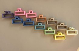  Colorful hair clips set, rectangular shape, multiple colors including pink, blue, orange, green, yellow, beige.