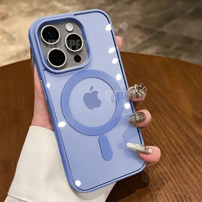Pink gennemsigtigt akrylcover til iPhone 17 Air 16 15 14 13 12 11 Pro Max Plus hårdt stødsikkert kraftigt magnetisk Magsafe cover