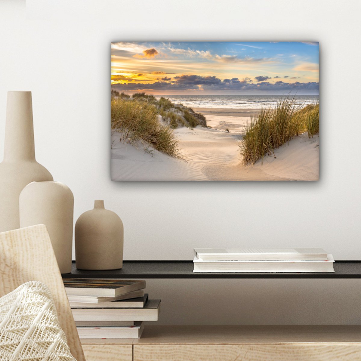 Pintura de lona - Decoración de la pared Beach - Dune - Grass - Sunset - Sala de decoración de la pared - Decoración del dormitorio - Accesorios de habitaciones - Pinturas sobre lienzo