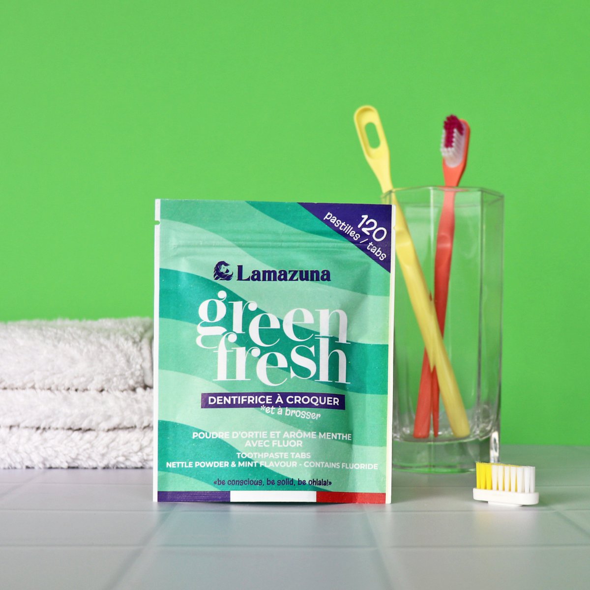 Dentifrice à croquer - Green fresh - Ortie Menthe - COSMOS Organic par Cosmécert