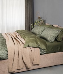 Satijnen beddengoedset Zebra Moss/Forest