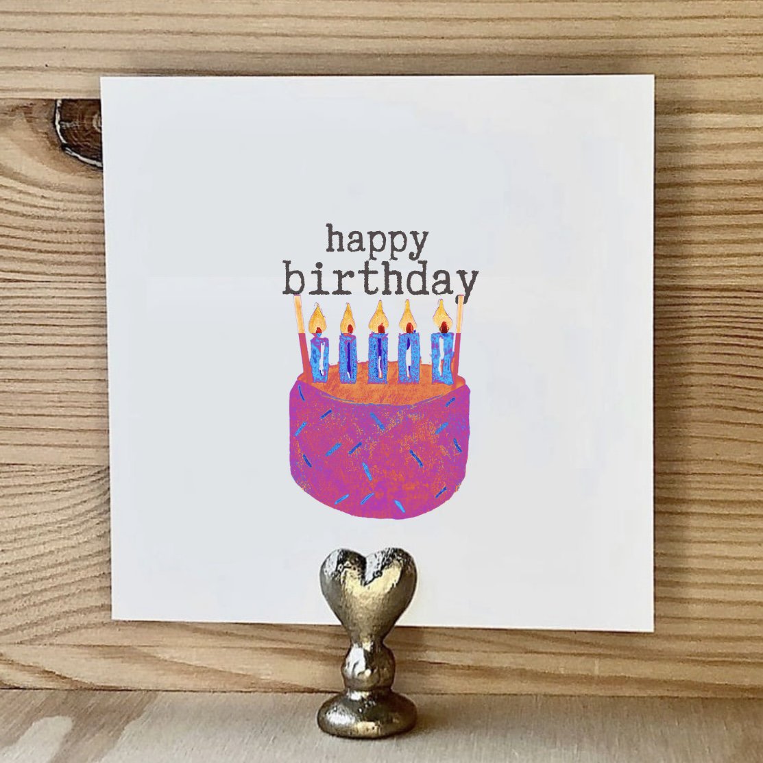 Card Bday Cake Purple