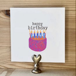 Card Bday Cake Purple