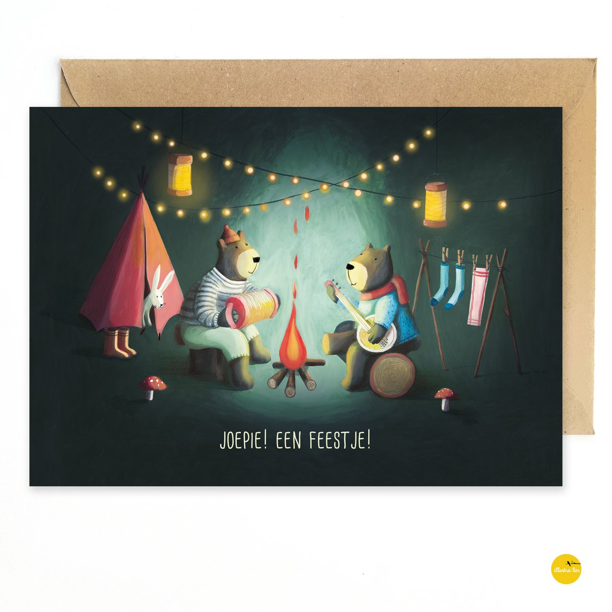 Biglietto di auguri Berenfeest (piegato)
