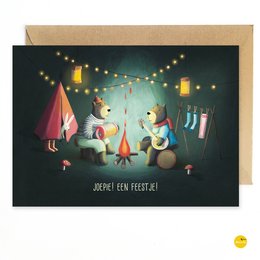 Lykønskningskort Berenfeest (foldet)