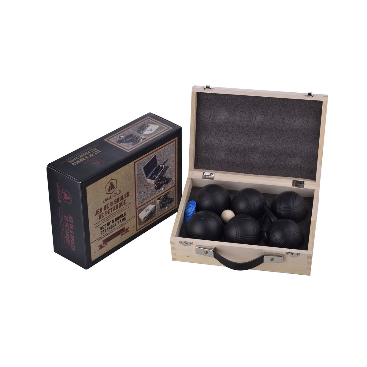 LAGUIOLE Black Edition Set of 6 Petanque balls -