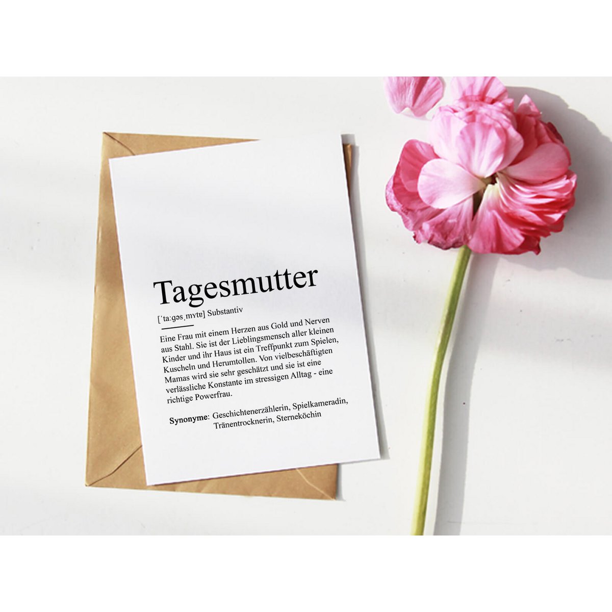 Definition of "childminder" greeting card