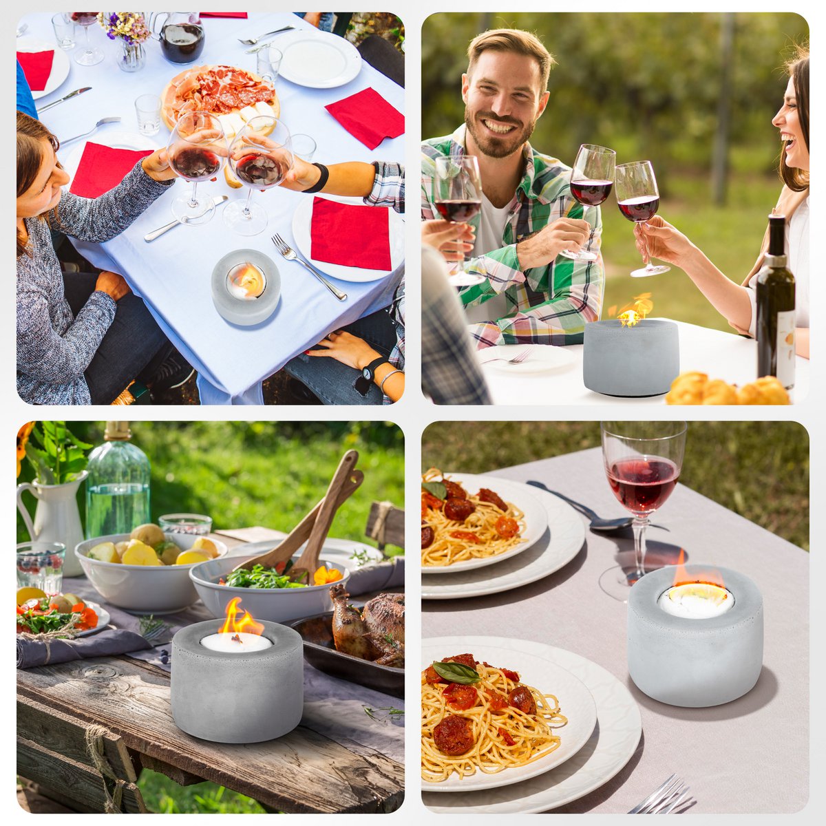 Table fire made of concrete - stylish and robust | Outdoor and Indoor | Modern design