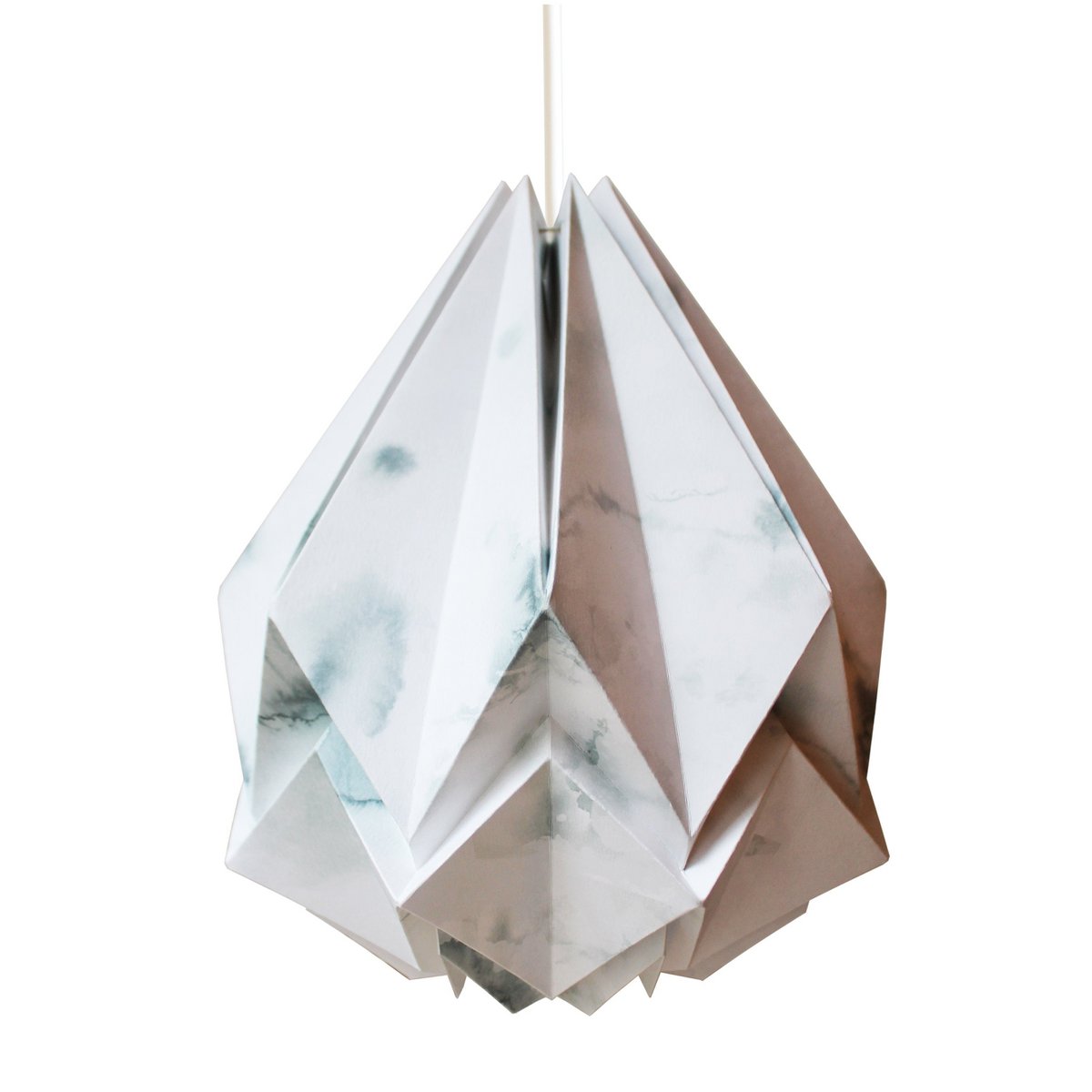 Papierowa lampa wisząca Origami - Zimowy wzór - rozmiar M