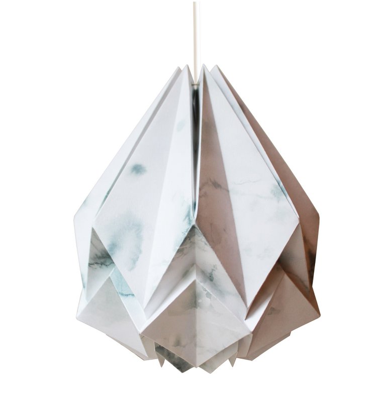 Papierowa lampa wisząca Origami - Zimowy wzór - rozmiar M