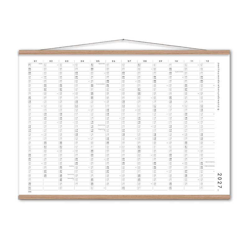 Kalender met zelfklevende stippen 2027 - A2/A1