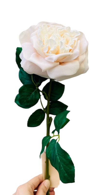 QMF Hand Touch Rose 65cm WIT 2STK