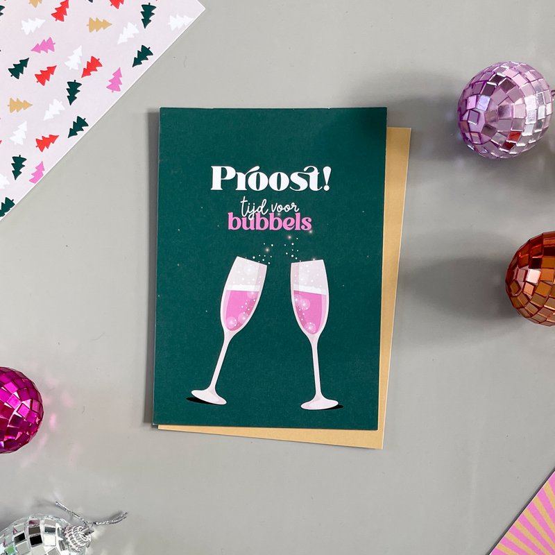 Cartolina | Saluti! è tempo di bollicine