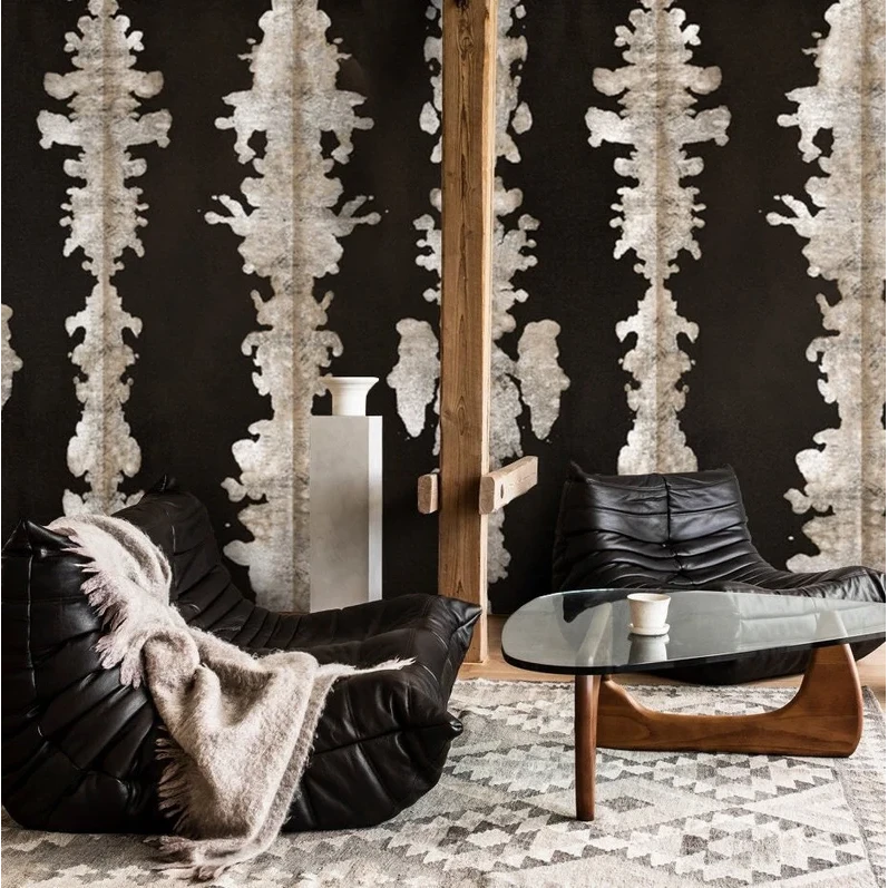 Inktvlekken Shibori behang