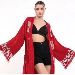 Hitit Kimono Largo-Rojo