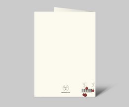 Christmas card | Happy Holidays | Red balls | Folding card