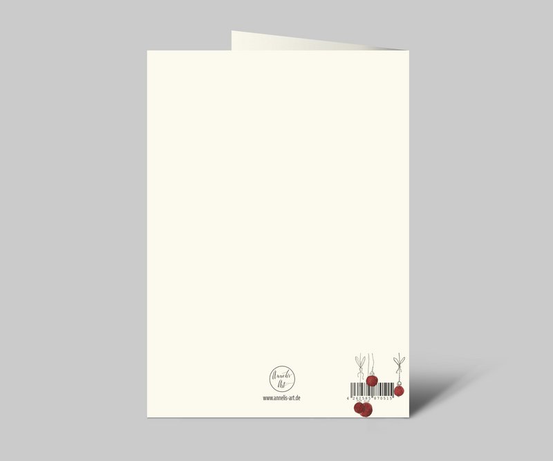 Christmas card | Happy Holidays | Red balls | Folding card