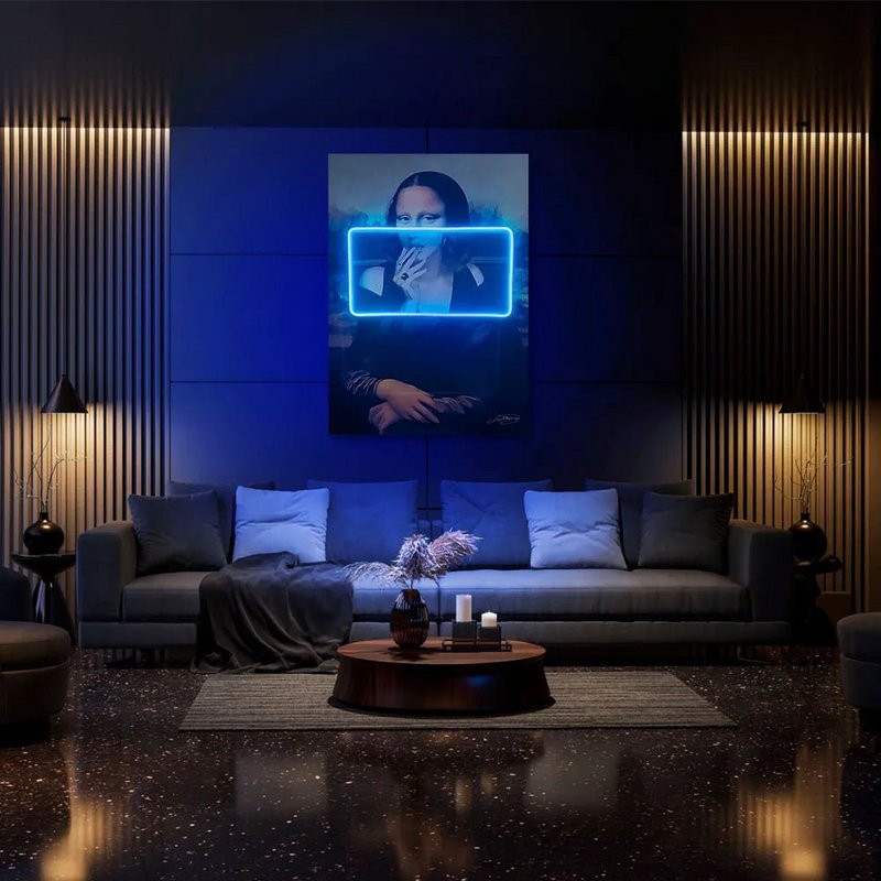 Gioconda fumo | Arte della parete a LED
