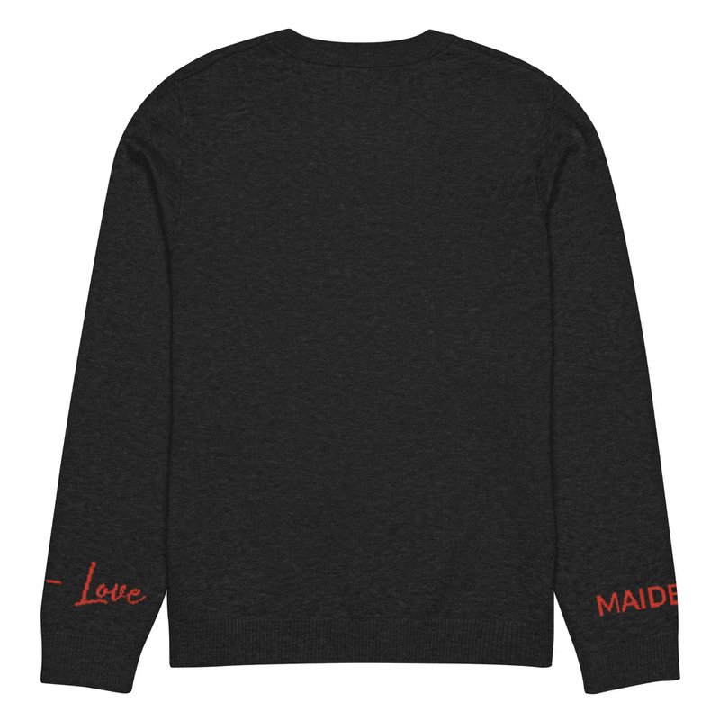 Herz – Gestrickter Rundhalspullover SCHWARZ