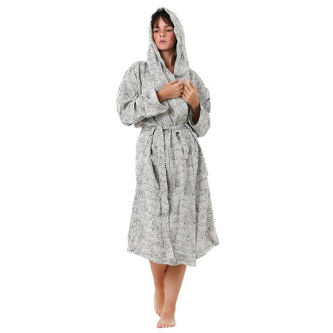 Zebra Muslin Hooded Bathrobe