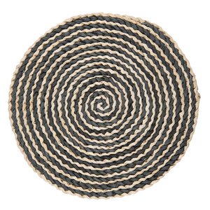 Placemat Ø 35x1 cm Beige black straw table mat