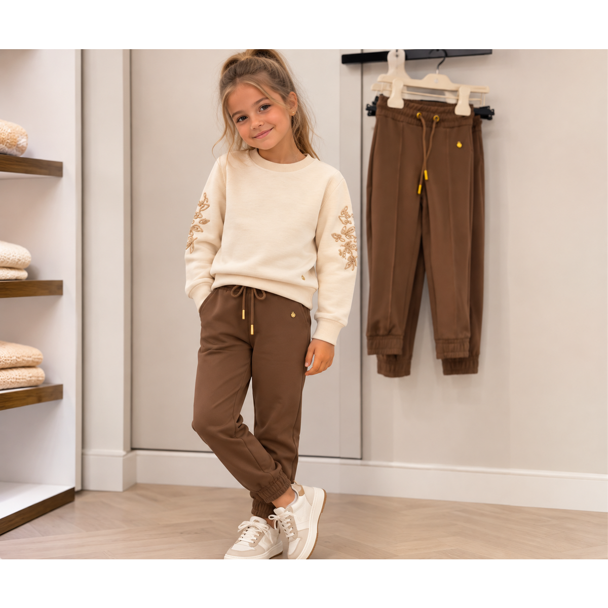 Meisjes Broek "Warm Taupe" (Travel Fabric)