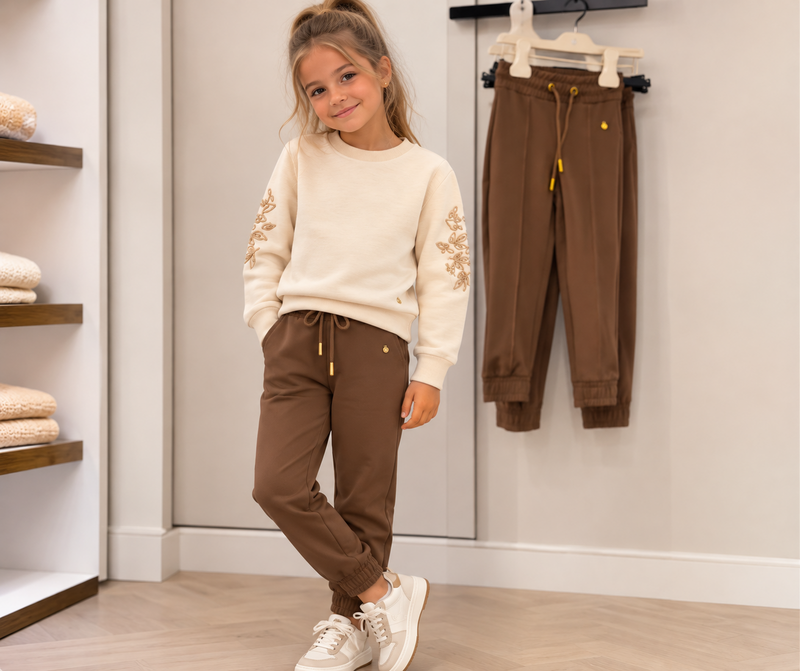 Meisjes Broek "Warm Taupe" (Travel Fabric)