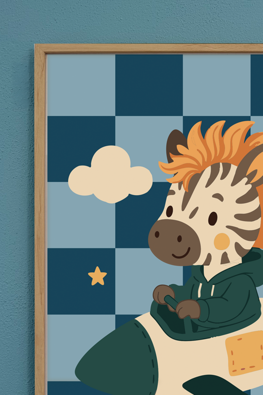 Plakat børneværelse - Zebra Maeve