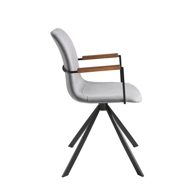 Chaise pivotante en tissu et pieds en acier noir 4105