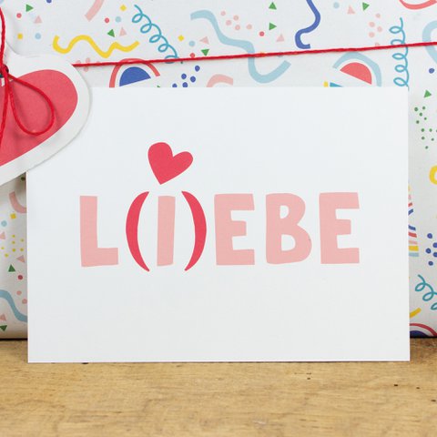Postcard "L (i) eBe" from recycled paper