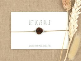 Armband love graniet goud,zilver RVS