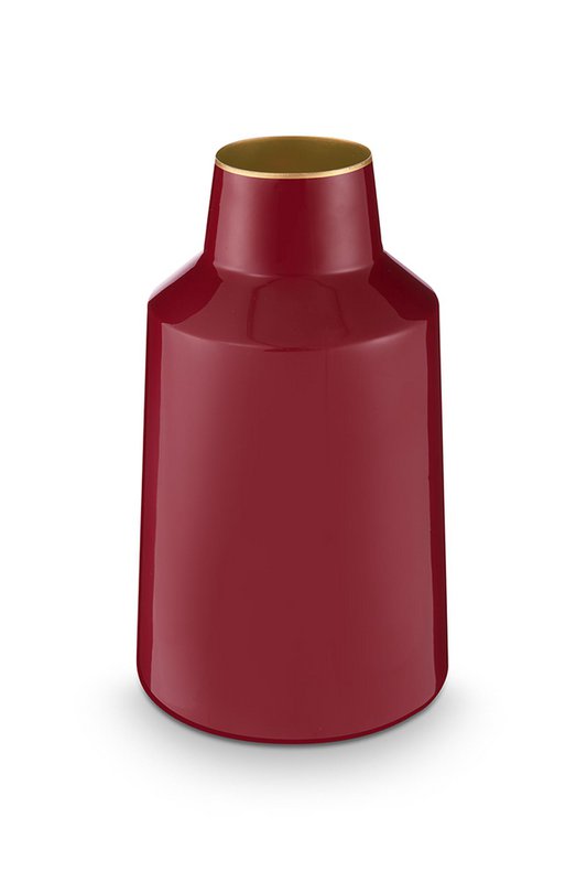 Vase Metal Dark Red 12x20cm