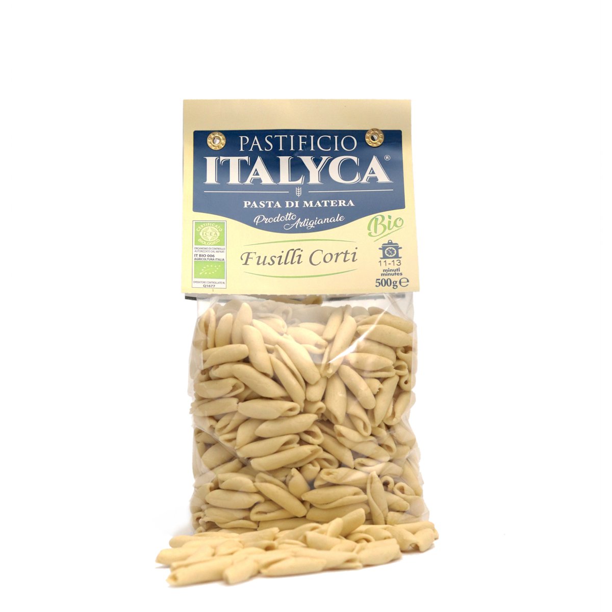 FUSILLI 500G PASTA CORTA ORGÁNICA ARTESANAL 100% ITALIA