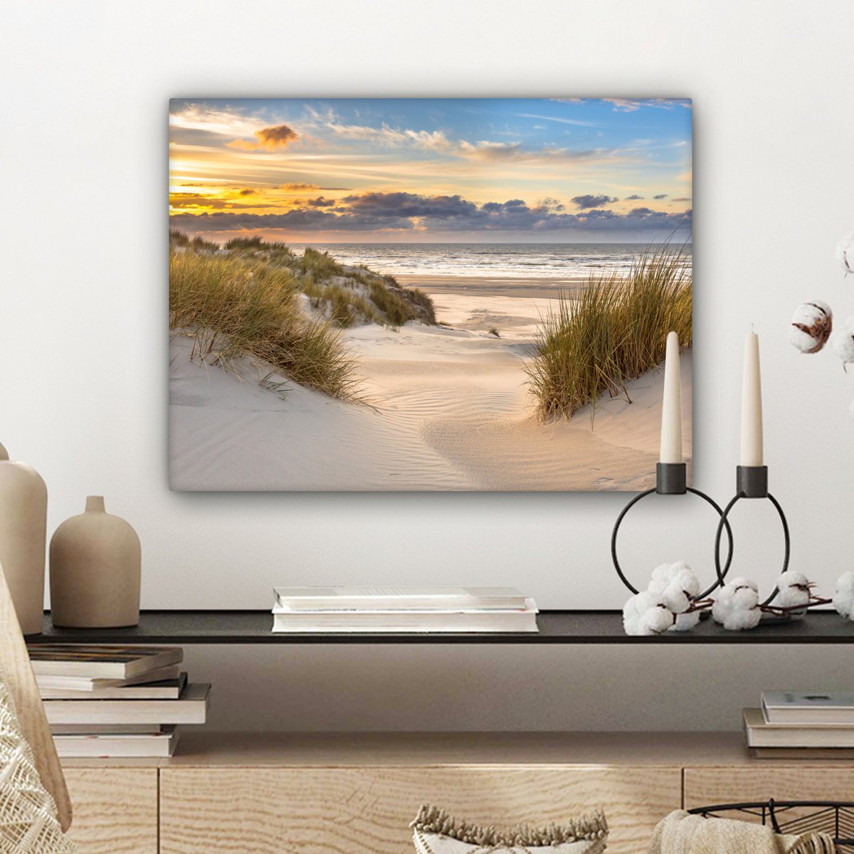 Pintura de lona - Decoración de la pared Beach - Dune - Grass - Sunset - Sala de decoración de la pared - Decoración del dormitorio - Accesorios de habitaciones - Pinturas sobre lienzo