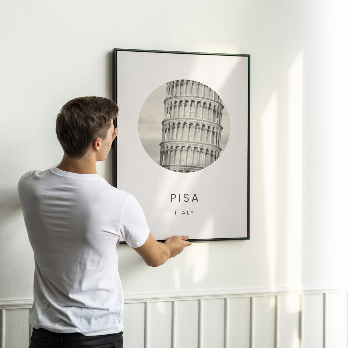 Pisa, Italy - Minimalist Travel Tourism Wall Art Decor