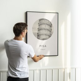 Pisa, Italy - Minimalist Travel Tourism Wall Art Decor