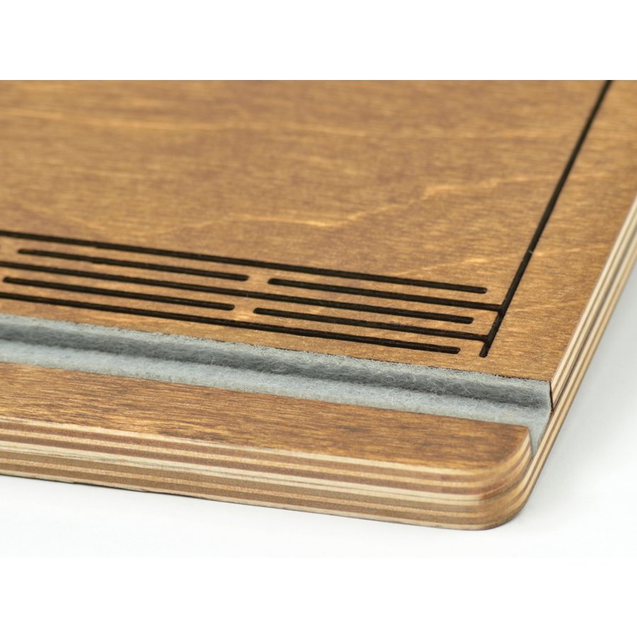 Supporto per tablet in legno fatto a mano Krea-Wood realizzato in legno di betulla, colore marrone