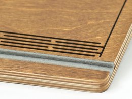 Krea-Wood ręcznie wykonany drewniany stojak na tablet wykonany z drewna brzozowego, kolor brązowy