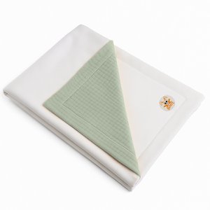 Green and White Rex Organic Cotton Blanket