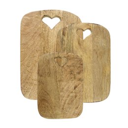 Cutting board heart mango wood 30cm