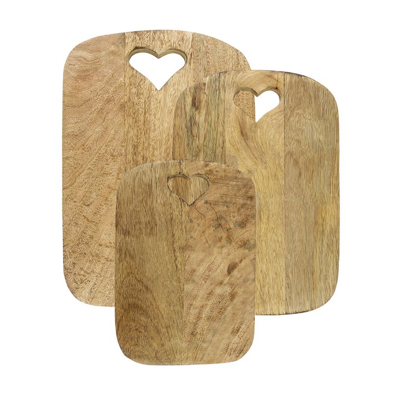 Cutting board heart mango wood 30cm