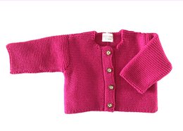 Cardigan til nyfødte og babyer lavet af 100% merinould - Alpenrose - Den perfekte gave til en fødsel