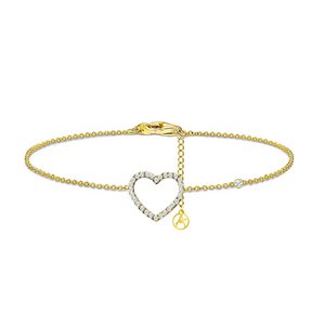 Rhinestone Heart and Light Point Bracelet