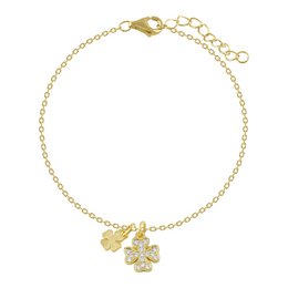 Elegante armband met klaver en zirkonen