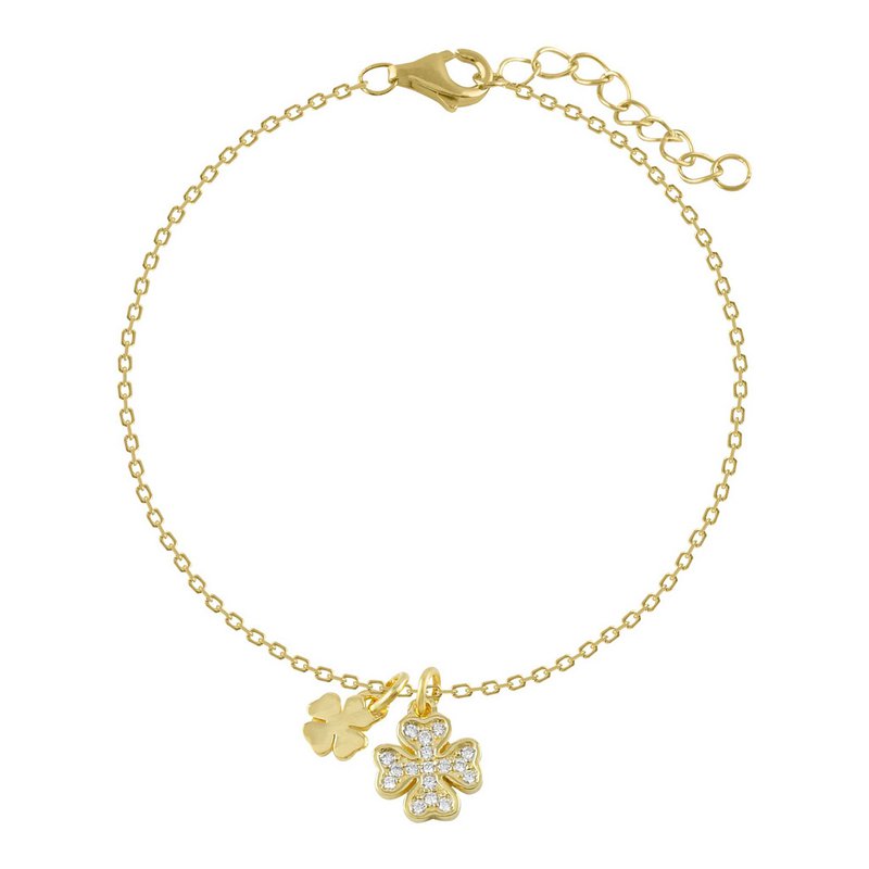 Elegante armband met klaver en zirkonen