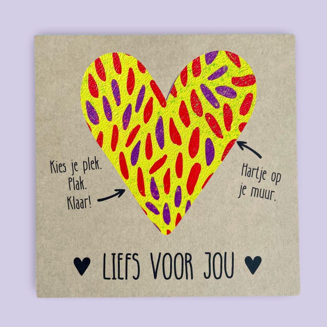Muursticker hart *Liefs voor jou* (Yellow)